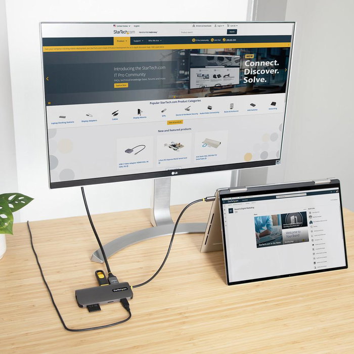 StarTech.com Adaptador Multipuertos USB-C 115B-USBC-MULTIPORT con HDMI 4K 60Hz, 3 USB-A 3.2, Ethernet Gigabit, Lector SD/microSD y Carga PD 100W - Hub Compacto para Portátil StarTech.com Adaptador Multipuertos USB-C 115B-USBC-MULTIPORT con HDMI 4K 60Hz, 3 USB-A 3.2, Ethernet Gigabit, Lector SD/microSD y Carga PD 100W - Hub Compacto para Portátil