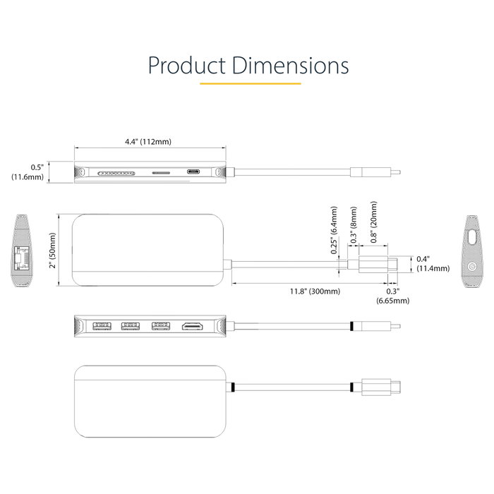 StarTech.com Adaptador Multipuertos USB C 4K 60Hz con Hub USB-A, Ethernet y Carga 100W StarTech.com Adaptador Multipuertos USB C 4K 60Hz con Hub USB-A, Ethernet y Carga 100W
