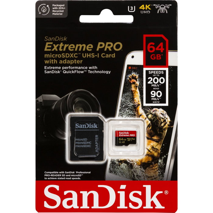 SanDisk Extreme PRO microSDXC 64 GB UHS-I SanDisk Extreme PRO microSDXC 64 GB UHS-I