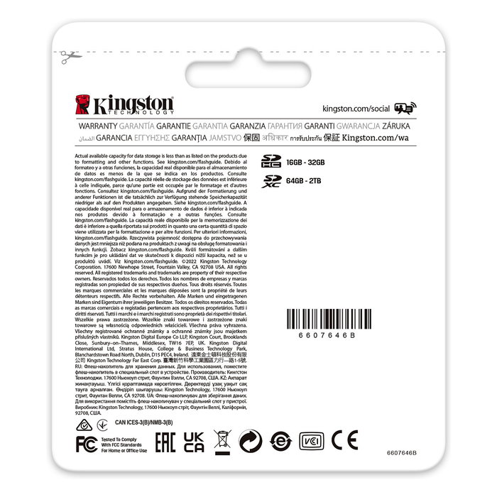 Kingston Tarjeta SDHC Canvas React Plus 32GB UHS-II U3 V90 300MB/s Lectura 260MB/s Escritura XC