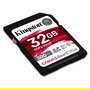 Kingston Tarjeta SDHC Canvas React Plus 32GB UHS-II U3 V90 300MB/s Lectura 260MB/s Escritura XC