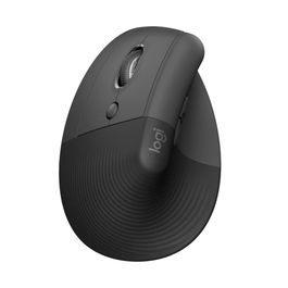 Logitech Lift - Ratón Ergonómico Vertical Inalámbrico para Zurdos, Bluetooth/Logi Bolt, 4000 DPI, 4 Botones Programables, Color Gris