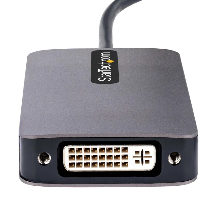 StarTech Adaptador Gráfico USB Type-C a HDMI VGA DVI 4K 60Hz HDR - 118-USBC-HDMI-VGADVI - Color Gris