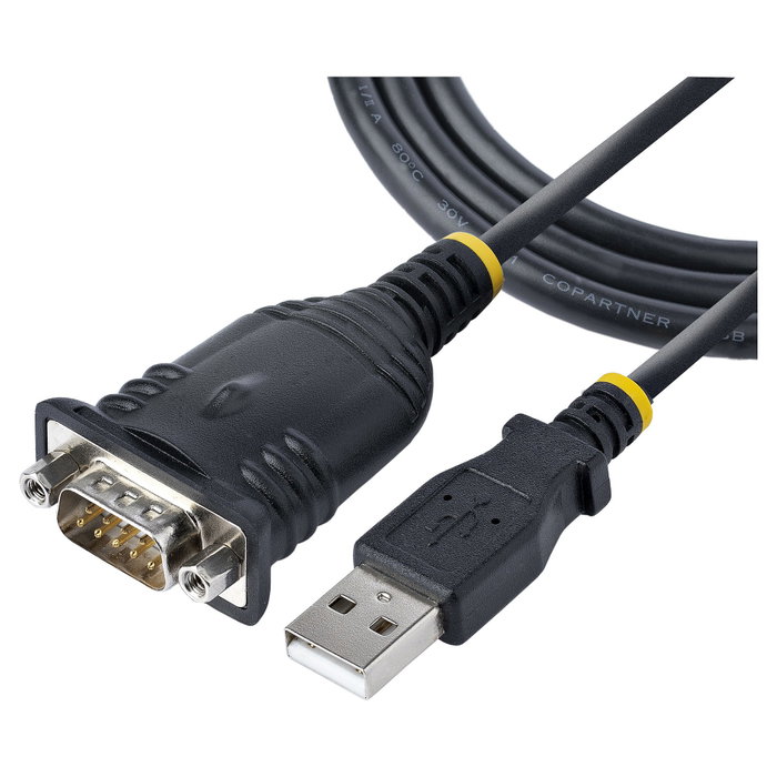 StarTech.com Cable USB a Serie de 1m, Conversor DB9 Macho RS232 a USB Prolific