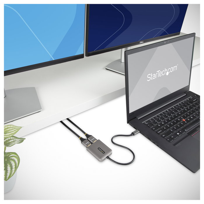 StarTech.com Adaptador USB-C a HDMI Doble MST Hub 4K 60Hz Gris