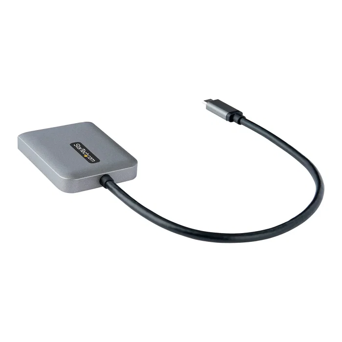 StarTech.com Hub MST USB-C a 2 Puertos HDMI MST14CD122HD - Adaptador Gráfico para 2 Monitores 4K a 60Hz, HDR, Thunderbolt 3/4/USB4, Plug & Play, Cable de 30 cm Incluido - Negro/Gris