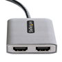 StarTech.com Adaptador Hub MST USB-C a 2 Puertos HDMI 4K 60Hz MST14CD122HD, Negro y Gris