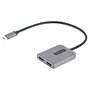 StarTech.com Adaptador Hub MST USB-C a 2 Puertos HDMI 4K 60Hz MST14CD122HD, Negro y Gris