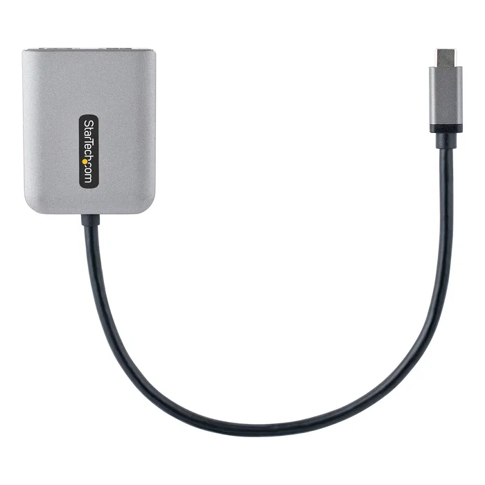 StarTech.com Adaptador Hub MST USB-C a 2 Puertos HDMI 4K 60Hz MST14CD122HD, Negro y Gris