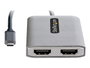Startech Hub USB-C MST a 2 Puertos HDMI Dual 4K 60Hz - Adaptador Multimonitor con Cable