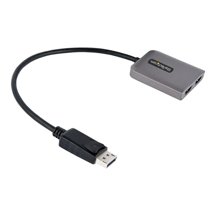 StarTech Hub MST DisplayPort a 2 Puertos HDMI - MST14DP122HD - Divisor de Vídeo para 2 Monitores 4K UHD a 60Hz, HDR, DisplayPort 1.4 con DSC, Plug & Play, Solo Windows (Negro/Gris)