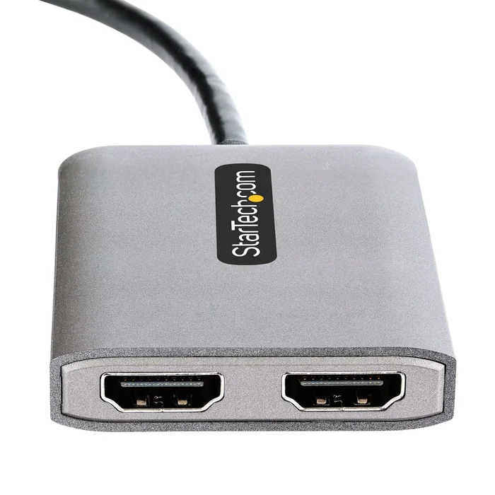 StarTech Hub MST DisplayPort a 2 Puertos HDMI - MST14DP122HD - Divisor de Vídeo para 2 Monitores 4K UHD a 60Hz, HDR, DisplayPort 1.4 con DSC, Plug & Play, Solo Windows (Negro/Gris)