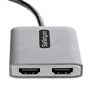 StarTech Hub MST DisplayPort a 2 Puertos HDMI - MST14DP122HD - Divisor de Vídeo para 2 Monitores 4K UHD a 60Hz, HDR, DisplayPort 1.4 con DSC, Plug & Play, Solo Windows (Negro/Gris)