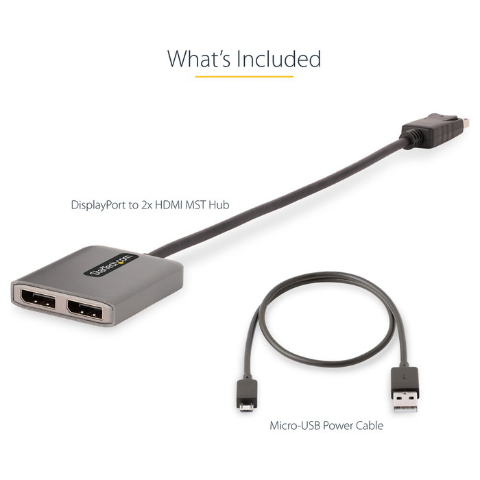 StarTech MST14DP122HD Hub MST DisplayPort a Dual HDMI 4K 60Hz