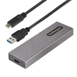 StarTech Caja Externa SSD M.2 USB-C 10Gbps - Compatible con NVMe y SATA - Instalación sin Herramientas - Incluye Cables USB-C y USB-A - Aluminio - M2-USB-C-NVME-SATA