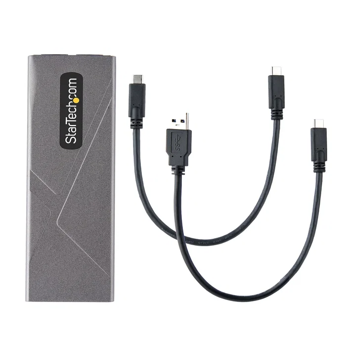 StarTech Caja Externa SSD M.2 USB-C 10Gbps - Compatible con NVMe y SATA - Instalación sin Herramientas - Incluye Cables USB-C y USB-A - Aluminio - M2-USB-C-NVME-SATA