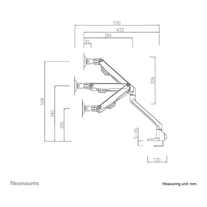 Neomounts FPMA-D750DBLACK2 Soporte de Mesa para Pantallas Planas hasta 32" (81 cm) Resorte de Gas Negro