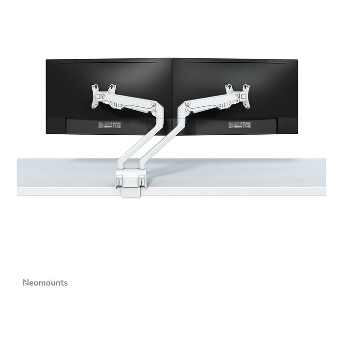 Neomounts FPMA-D750DWHITE2 Brazo de monitor doble giratorio y pivotante para 2 pantallas de 10 a 32 pulgadas, hasta 8 kg cada una, con resorte de gas y soporte Topfix, blanco Neomounts FPMA-D750DWHITE2 Brazo de monitor doble giratorio y pivotante para 2 pantallas de 10 a 32 pulgadas, hasta 8 kg cada una, con resorte de gas y soporte Topfix, blanco