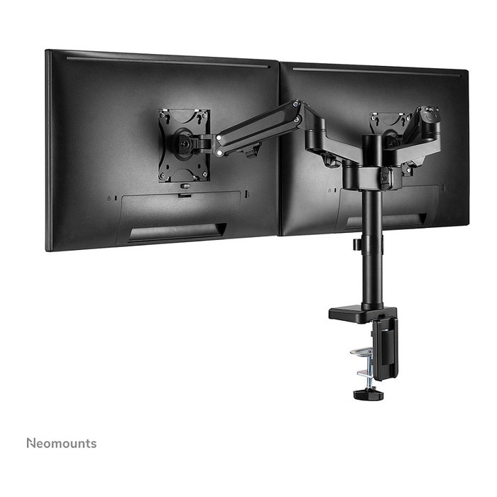Neomounts DS70-750BL2 Brazo de Monitor de Resorte de Gas para Pantallas de 17 a 27 Pulgadas, Soporte de Escritorio con Pinza, Ajuste de Altura y Profundidad, Negro, Hasta 7 kg