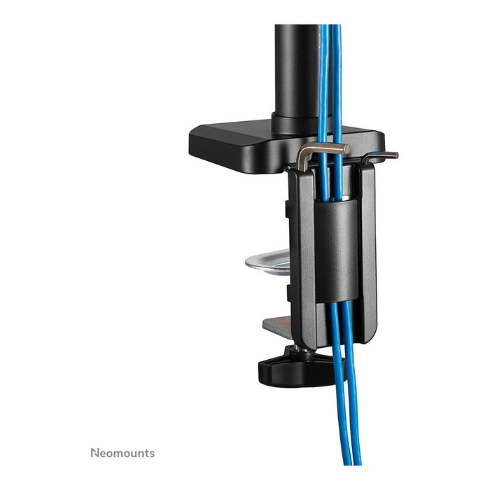 Neomounts DS70-750BL2 Brazo de Monitor de Resorte de Gas para Pantallas de 17 a 27 Pulgadas, Soporte de Escritorio con Pinza, Ajuste de Altura y Profundidad, Negro, Hasta 7 kg