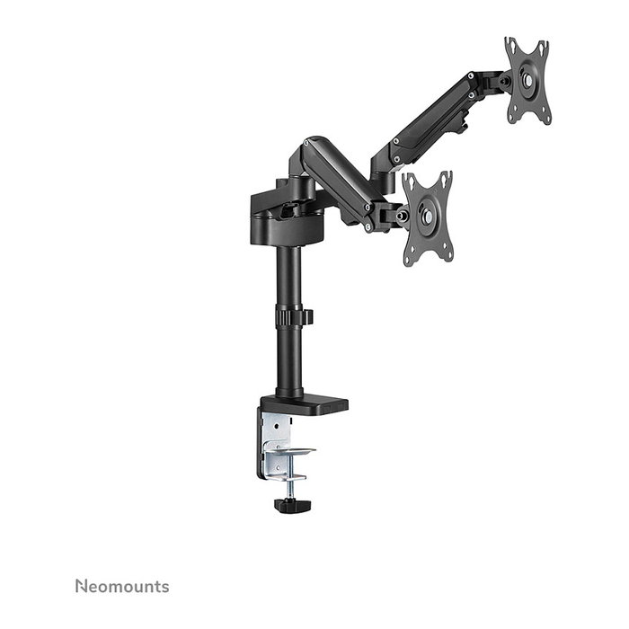 Neomounts DS70-750BL2 Brazo de Monitor de Resorte de Gas para Pantallas de 17 a 27 Pulgadas, Soporte de Escritorio con Pinza, Ajuste de Altura y Profundidad, Negro, Hasta 7 kg