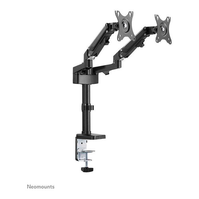 Neomounts DS70-750BL2 Brazo de Monitor de Resorte de Gas para Pantallas de 17 a 27 Pulgadas, Soporte de Escritorio con Pinza, Ajuste de Altura y Profundidad, Negro, Hasta 7 kg