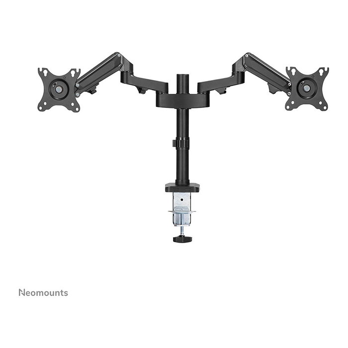 Neomounts DS70-750BL2 Brazo de Monitor de Resorte de Gas para Pantallas de 17 a 27 Pulgadas, Soporte de Escritorio con Pinza, Ajuste de Altura y Profundidad, Negro, Hasta 7 kg
