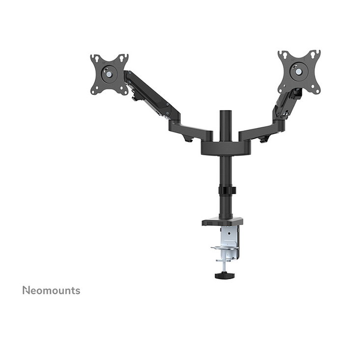 Neomounts DS70-750BL2 Brazo de Monitor de Resorte de Gas para Pantallas de 17 a 27 Pulgadas, Soporte de Escritorio con Pinza, Ajuste de Altura y Profundidad, Negro, Hasta 7 kg