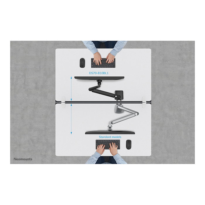 Newstar Neomounts DS70-810BL1 Brazo de Monitor Full-Motion de Resorte de Gas para Pantallas de 17 a 32 Pulgadas, Soporte Hasta 9 kg, Negro