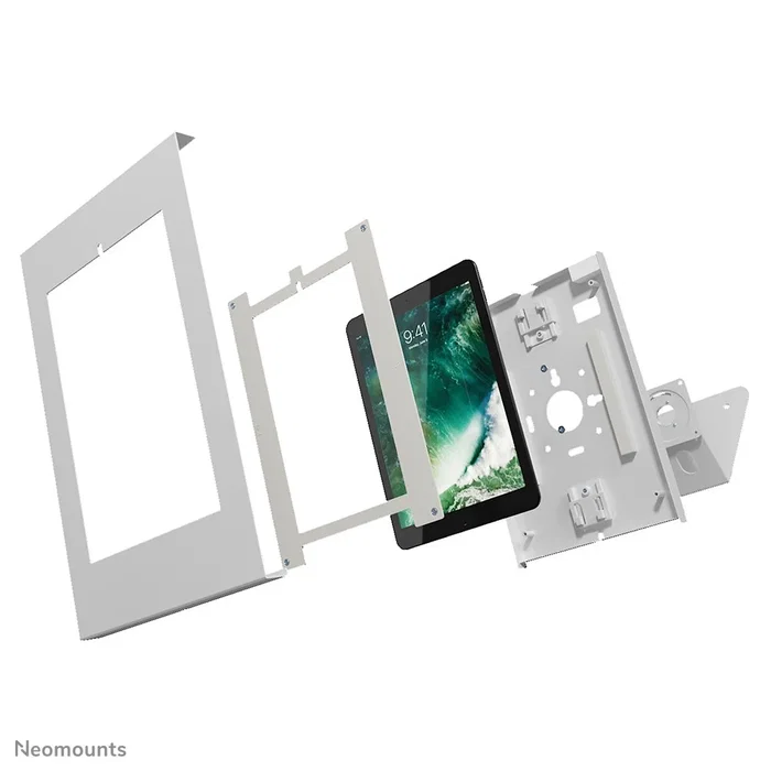 Neomounts DS15-630WH1 Soporte para Tablet Giratorio, Compatible con iPad 9.7"-11" y Samsung Galaxy Tab, de Mesa o Pared con Bloqueo Antirrobo, Color Blanco