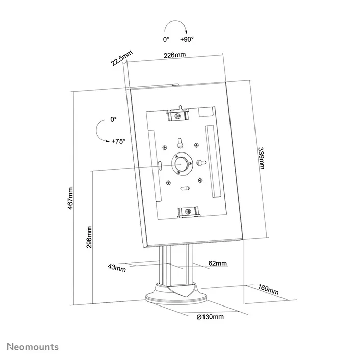 Neomounts Soporte para Tablet DS15-640WH1 Blanco 9.7-11 pulgadas