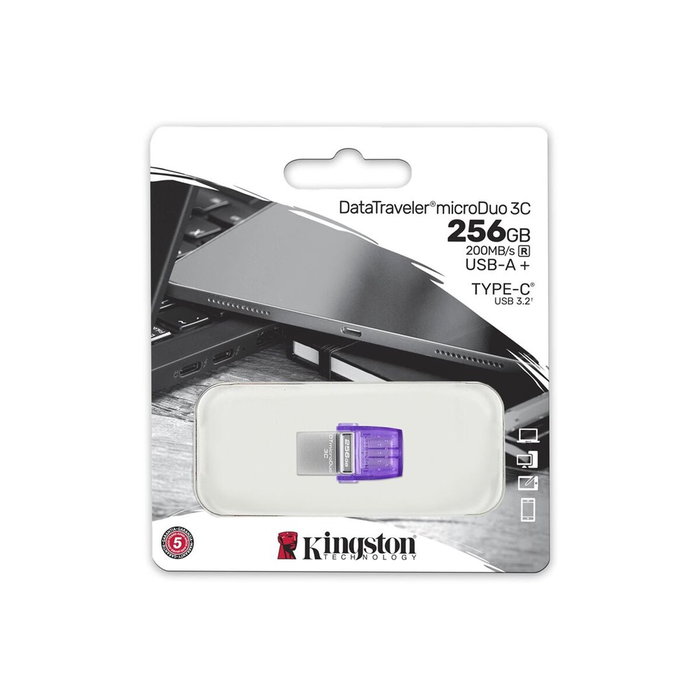 Kingston DataTraveler microDuo 3C 256 GB USB Type-C y Type-A Kingston DataTraveler microDuo 3C 256 GB USB Type-C y Type-A