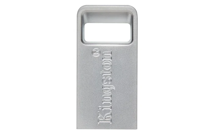 Kingston DataTraveler Micro DTMIC3G2 - Pendrive USB 3.2 Gen 1 de 128 GB, Metal, Plata, Compacto, Alta Velocidad de Lectura 200 MB/s, Con Llavero