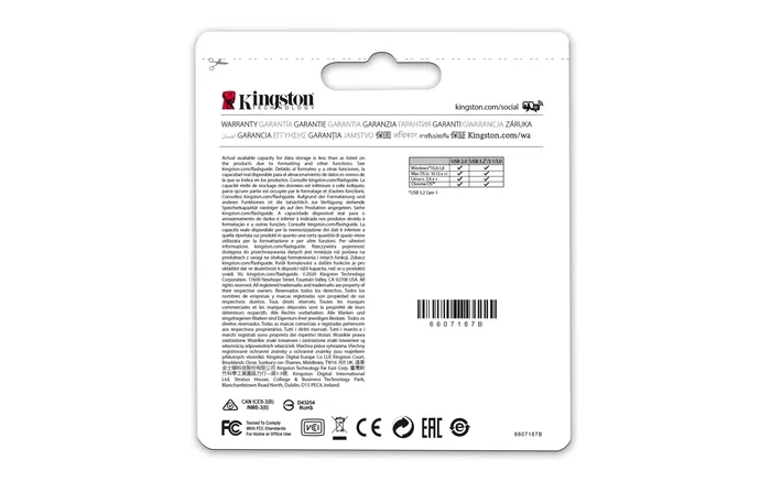 Kingston DataTraveler Micro DTMIC3G2 - Pendrive USB 3.2 Gen 1 de 128 GB, Metal, Plata, Compacto, Alta Velocidad de Lectura 200 MB/s, Con Llavero