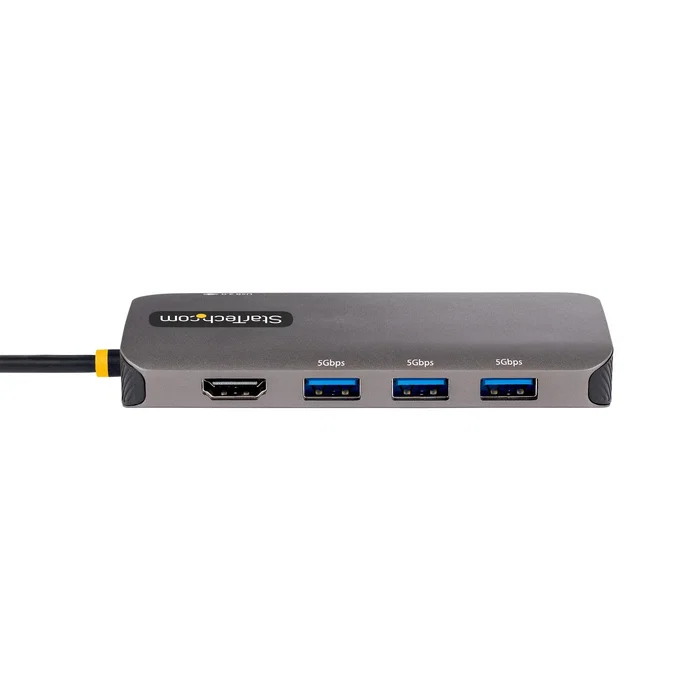 StarTech.com Docking Station USB-C 127B-USBC-MULTIPORT | Hub 6-en-1 con HDMI 4K 60Hz HDR, 3 Puertos USB-A 5Gbps, Ethernet GbE, PD 100W para MacBook, Windows, Thunderbolt 3/4