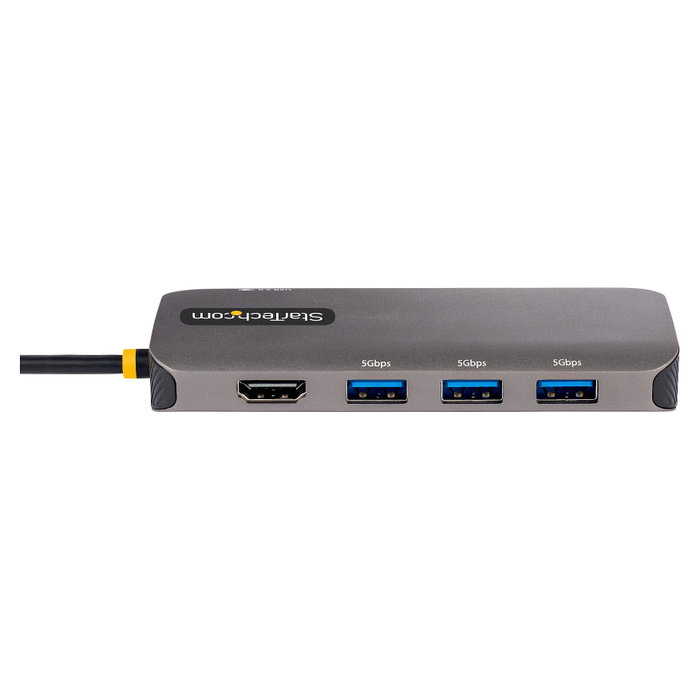 StarTech.com Adaptador Multipuertos USB-C 4K 60Hz, 3x USB-A 3.2, PD 100W, Gris