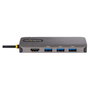 StarTech.com Adaptador Multipuertos USB-C 4K 60Hz, 3x USB-A 3.2, PD 100W, Gris