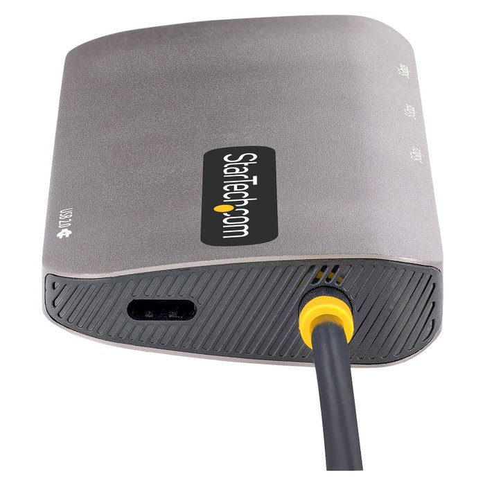 StarTech.com Adaptador Multipuertos USB-C 4K 60Hz, 3x USB-A 3.2, PD 100W, Gris