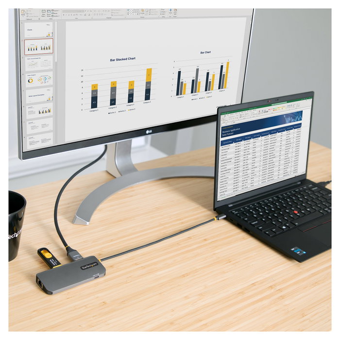StarTech.com Adaptador Multipuertos USB-C 4K 60Hz, 3x USB-A 3.2, PD 100W, Gris