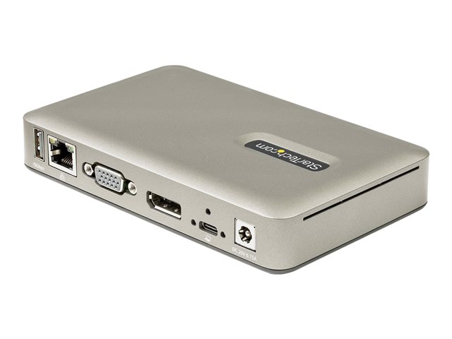 Startech Docking Station USB-C a DisplayPort/VGA, Hub 4 Puertos USB 3.1, 4K 30Hz, Alimentación PD 65W para Portátiles