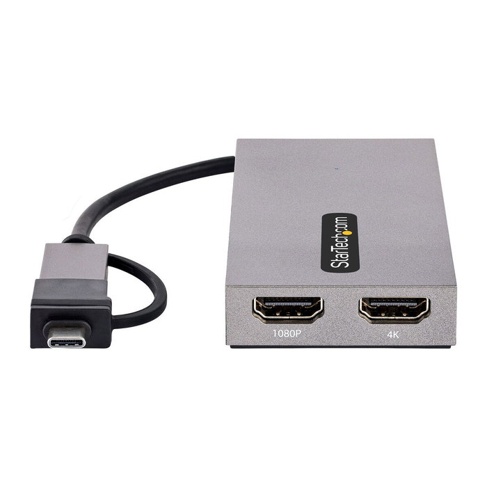 StarTech.com Adaptador USB a Doble HDMI (USB-A/USB-C) 4K/1080p Gris