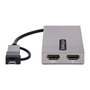 StarTech.com Adaptador USB a Doble HDMI (USB-A/USB-C) 4K/1080p Gris