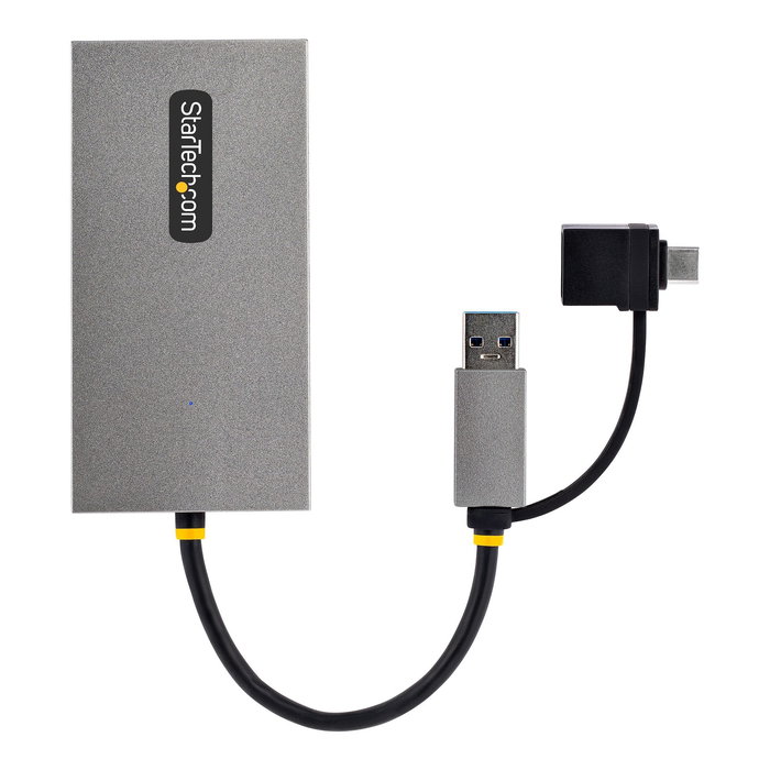 StarTech 107B-USB-HDMI Adaptador Gráfico USB a 2 HDMI Dual 4K 30Hz + 1080p para Windows, macOS y Chrome OS - Gris - Aumenta la Productividad