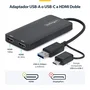 StarTech 107B-USB-HDMI Adaptador Gráfico USB a 2 HDMI Dual 4K 30Hz + 1080p para Windows, macOS y Chrome OS - Gris - Aumenta la Productividad