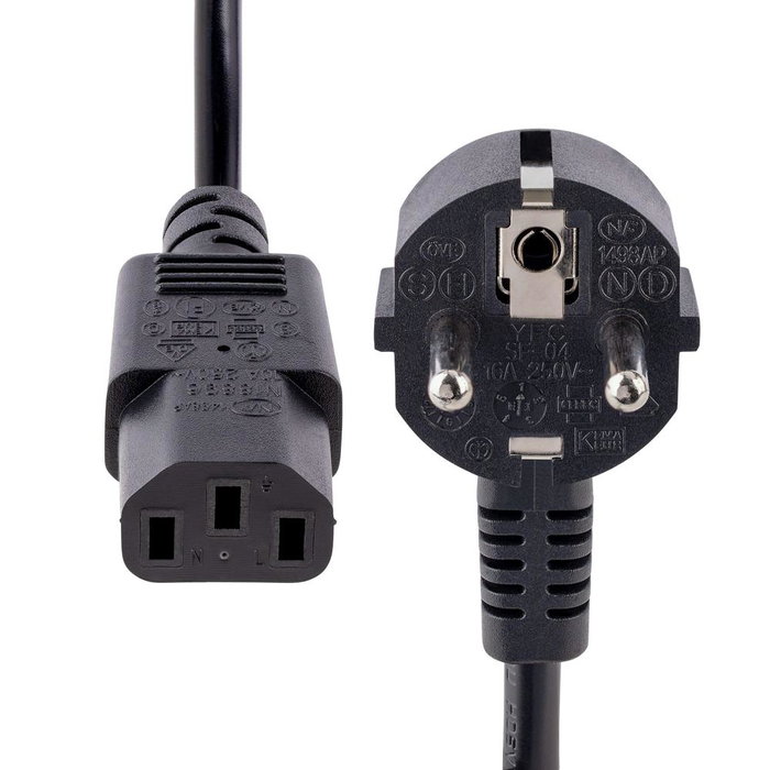 Startech Cable de Alimentación UE Schuko a C13 18AWG Negro 3m