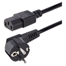 StarTech.com Cable de Alimentación para PC y Monitor 3m - C13 (Machhembra) a CEE7/7 (Macho) 250V 10A 18AWG Negro - RoHS, 0.75 mm2