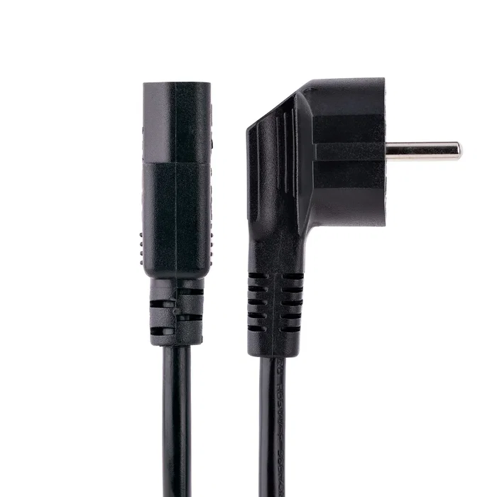 StarTech Cable de Alimentación 713E-3M-POWER-CORD - UE Schuko CEE 7/7 a IEC C13 Hembra, 3 Metros, Negro, 18 AWG, para PC, Monitor, Impresora