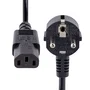 StarTech Cable de Alimentación 713E-3M-POWER-CORD - UE Schuko CEE 7/7 a IEC C13 Hembra, 3 Metros, Negro, 18 AWG, para PC, Monitor, Impresora