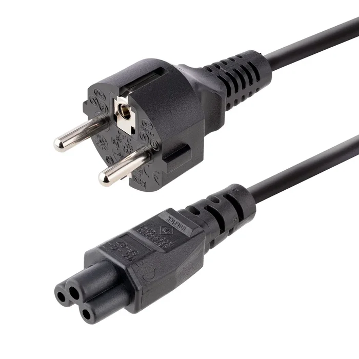 Startech Cable de Alimentación 753E-3M-POWER-LEAD 3m Negro, Enchufe Schuko UE a Conector IEC 60320 C5, 250V 2.5A, para Portátil HP, Toshiba y Otros Compatibles