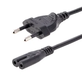 StarTech.com 752E-2M-POWER-LEAD - Cable de Alimentación 2m para Portátil, Enchufe UE a Conector IEC C7 (18AWG, Negro, 250V 2.5A) - Compatible con Lenovo, IBM